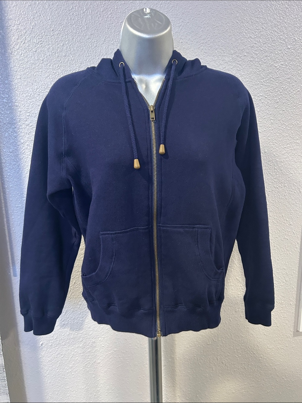 Classic Navy Zip-Up Hoodie with Hood